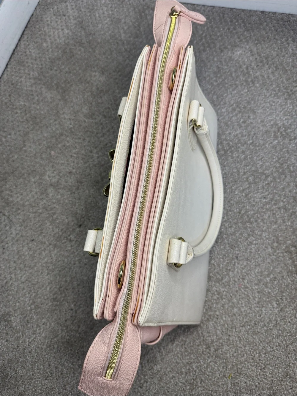 Betsey Johnson Women’s Pink/Ivory Unbeweavable Bow Satchel Purse